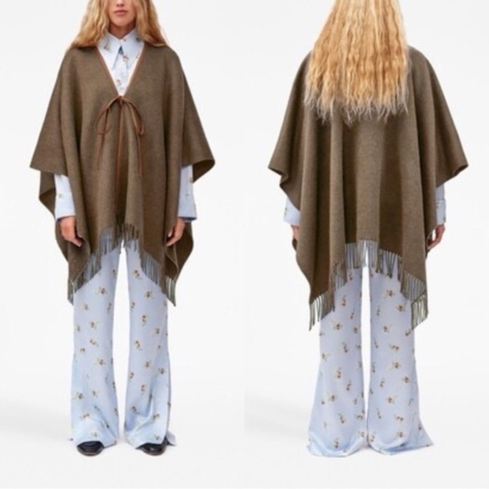 Sleeper Medusa Wool Poncho Brown Size Small Medium
